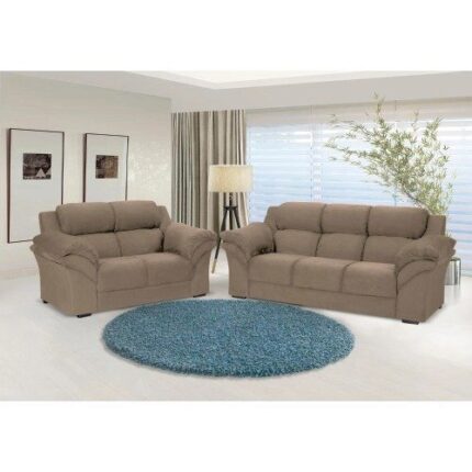 Conjunto Sofá Windsor Velut Bege 3 e 2 Lugares 2,04m e 1,59m – King House