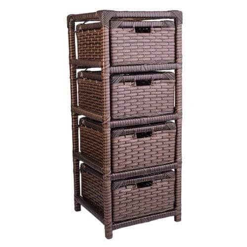 Gaveteiro Organizador Fibra Sintética 4 Gavetas 30x30x75 Indiano